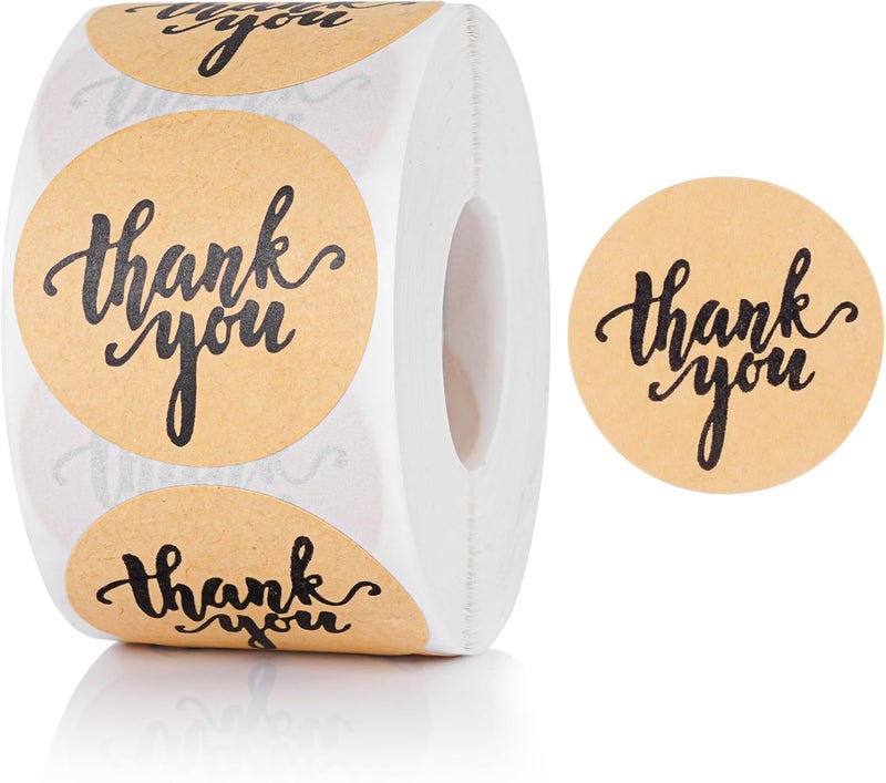 WOYAOBD 500Pcs Thank You Stickers for Packaging, 1.5 Inch Self-Adhesive Envelope Sticker for Small Business, Gifts, Weddings, Party, Boutiques, Label Stickers - Image 1